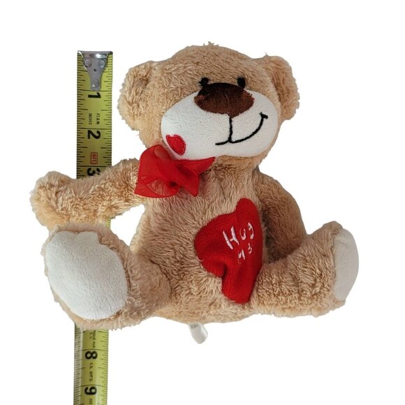 2/$15 Valentine's Day Hug Me Classic Bear Plush Brown 7" Embroider Heart Smiling - Picture 10 of 10